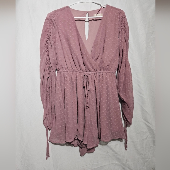 Altar'd State Pants - Altard State Mauve Deep V Neck Romper!